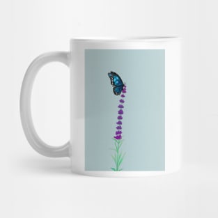 lavender and blue butterfly Mug